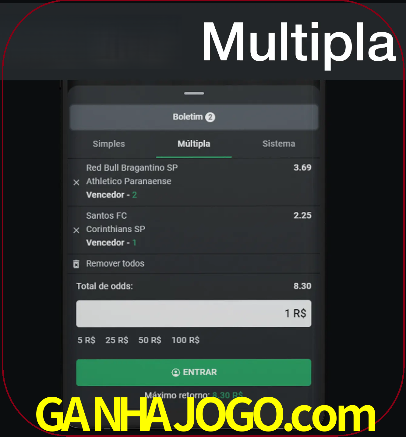 Faça apostas mais valiosas com mais de duas apostas.