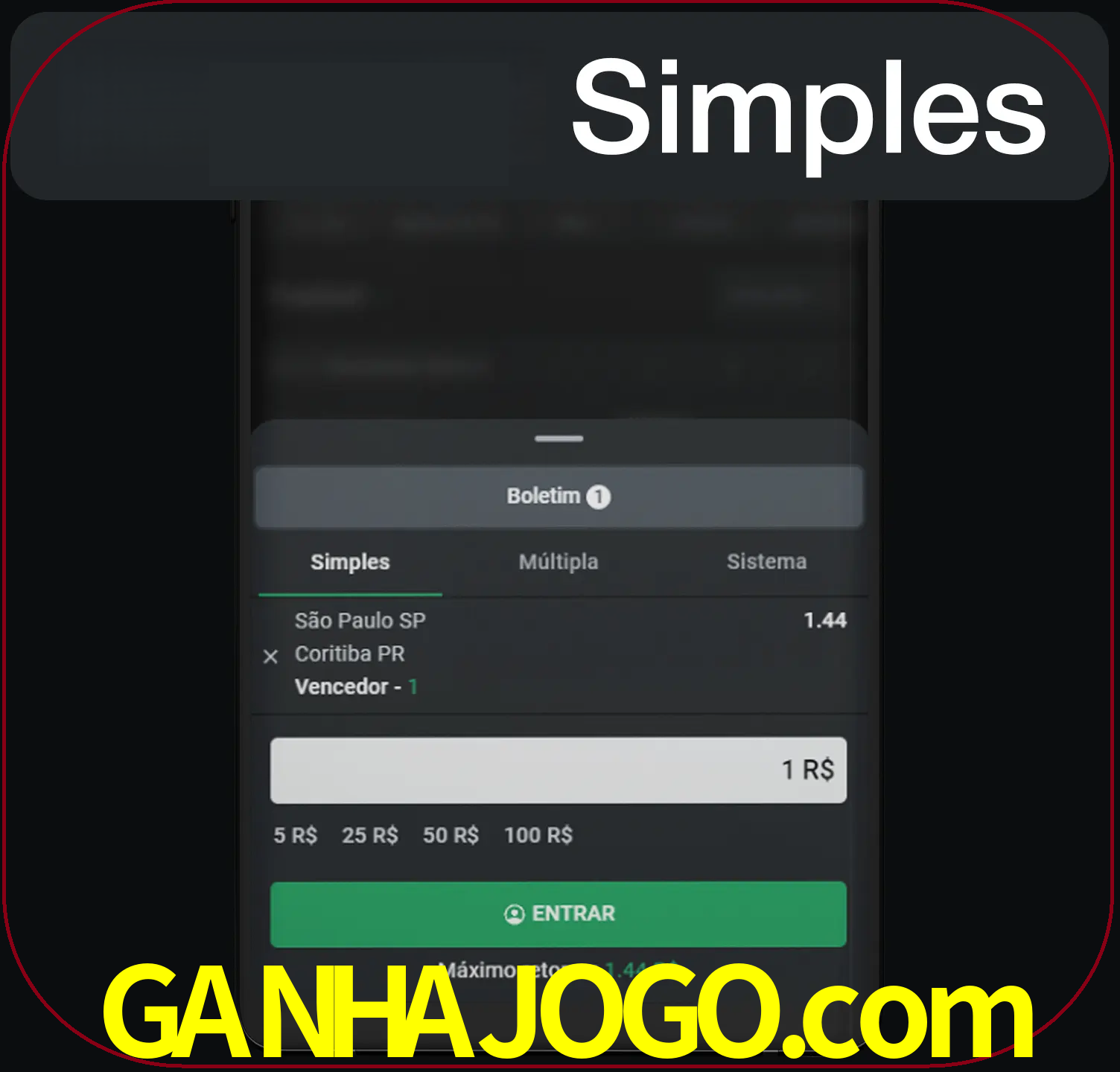 Ganhe seu dinheiro certo com uma única aposta.