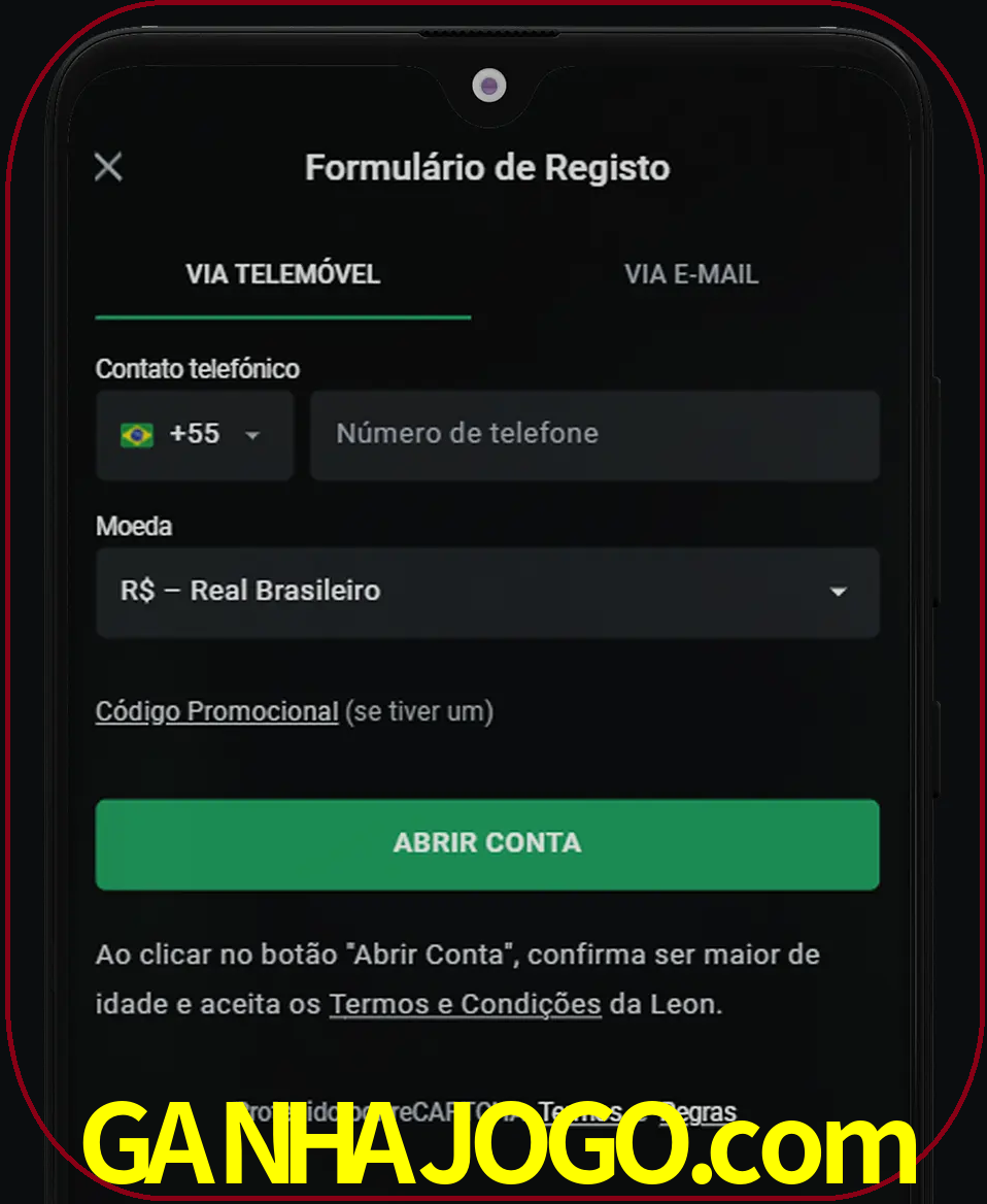 Abra o aplicativo e inicie o processo de registro.
