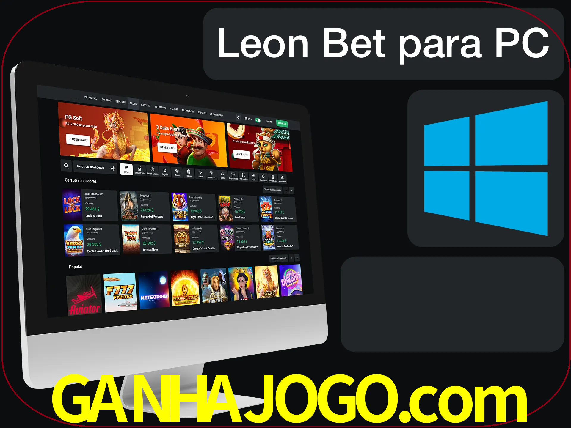 Aposte e jogue em nosso cassino usando o PC.