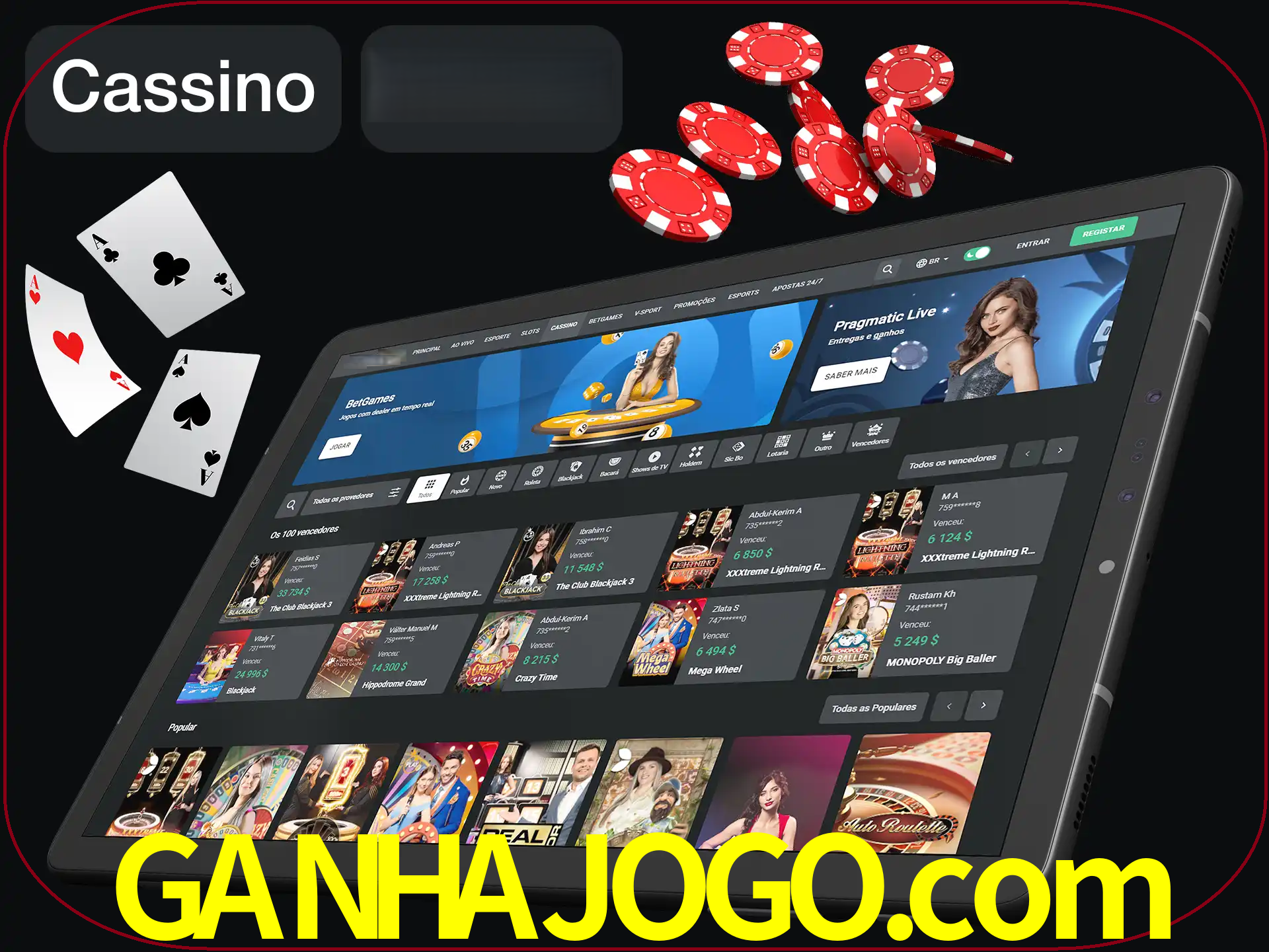 Jogue vários jogos de cassino em nosso cassino.